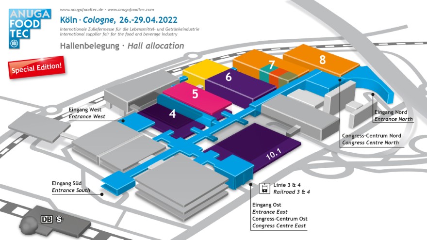 Hall plan Anuga FoodTec 2022 Hall plan Anuga FoodTec 2022
