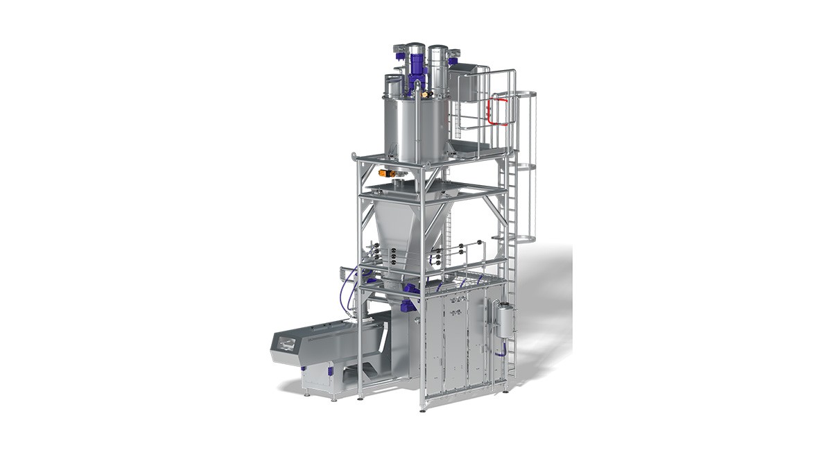 Das modulare Knetsystem Codos ®. Der Codos ® NT arbeitet am effektivsten im Verbund. Das komplette System besteht aus Codos ® Turm dem DymoMix ® Mischer und dem Codos ® NT Kneter. Copyright:© Zeppelin Systems