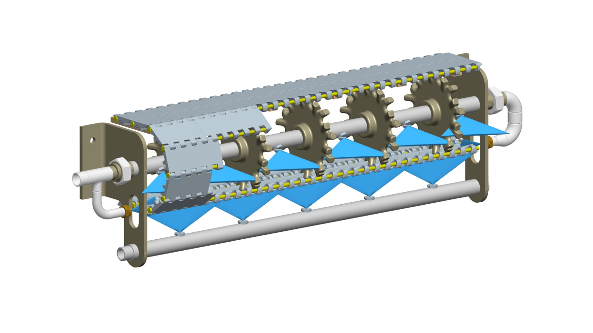 CIP system from Habasit: To guarantee the high safety standards in the food industry, conveyor belts must be thoroughly cleaned. Photo: © Habasit 