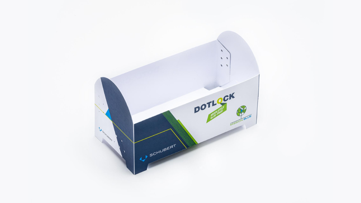 Dotlock is a 100 per cent glue-free technology for carton packaging – developed in-house by Schubert. ©Gerhard Schubert GmbH