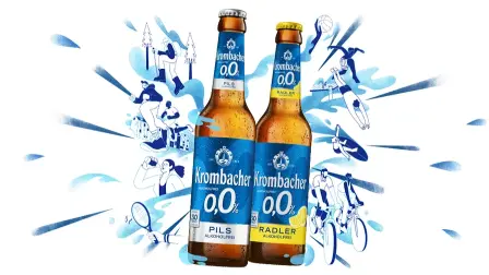 Non-alcoholic alternatives: Krombacher o.0% and Krombacher o.0% shandy