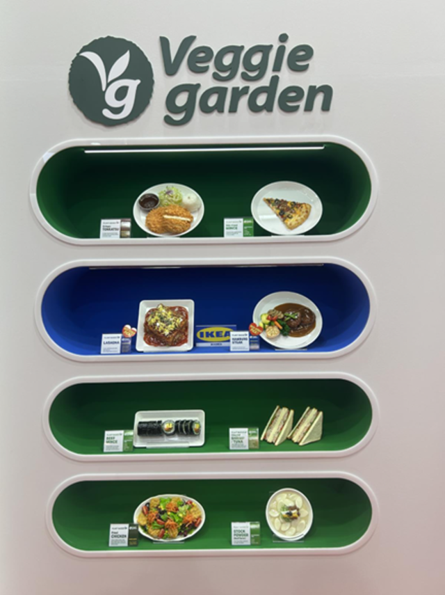 An exhibition stand with meat substitute products for IKEA Korea. 