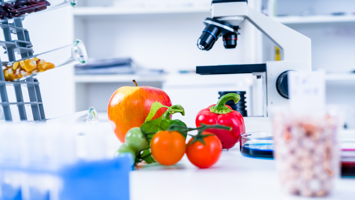 Obst und Gemüse in einem Labor