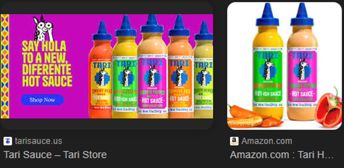 Screenshot des Bilder-Suchergebnisses für Tari Sauce 