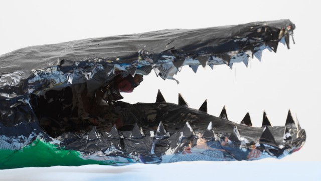 One of Henrik Olesen's crocodile sculptures One of Henrik Olesen's crocodile sculptures