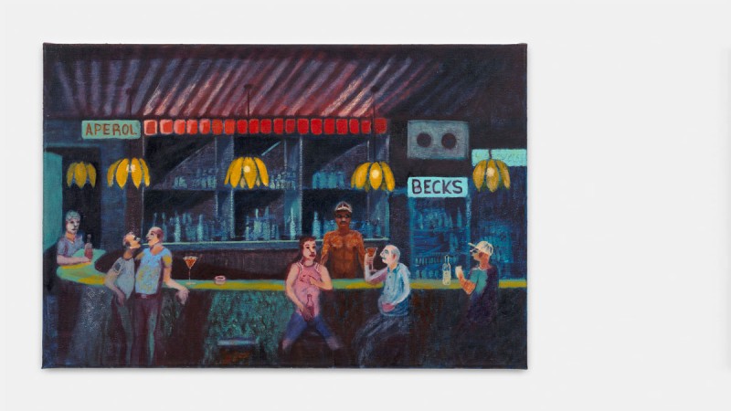 Works by Ryan Huggins are on display at the Khoshbakht Gallery. Above: "Rent Boys, Pimps and Dealers, 2024 Photo: Gallery Khoshbakht 