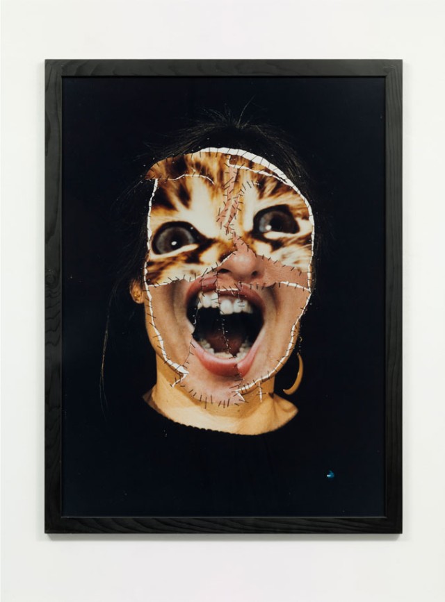 The artwork ‘GRIMA – Selbst mit Katze (der Schrei)’ (GRIMA – Even with Cat (The Scream)) by Annegret Soltau from 1986