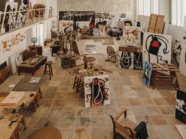 A view of the studio designed by Sert for Miró. 