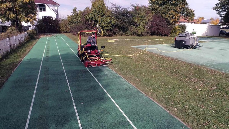 WashMatic AM800 & ClearMatic CM1800: The unbeatable duo for deep cleaning of synthetic sports surfaces from smg Sportplatzmaschinenbau GmbH. WashMatic AM800 & ClearMatic CM1800: The unbeatable duo for deep cleaning of synthetic sports surfaces from smg Sportplatzmaschinenbau GmbH.