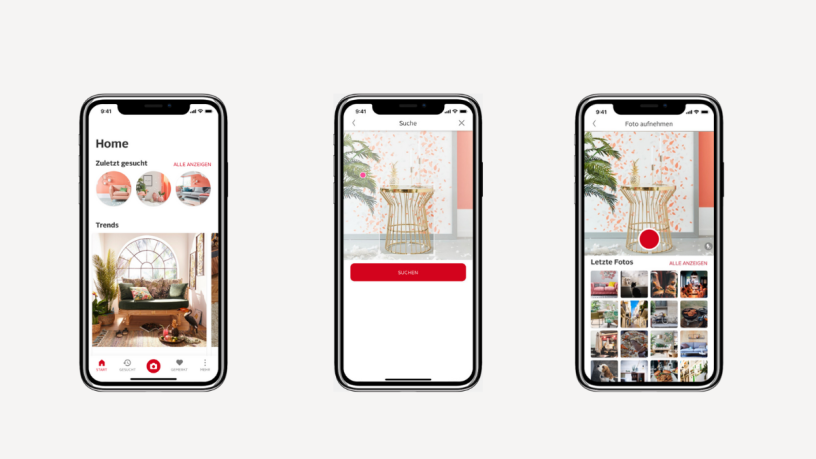 带有Otto的Visual Search应用程序的手机。