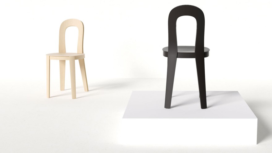 olivia-chair-tatu-laakso A moulded plywood chair explores balance between lightness and good ergonomics.