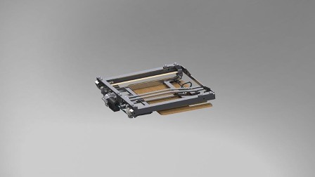 Compact footrest with toothed belt drive Compact footrest with toothed belt drive