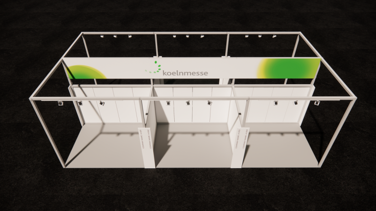 Gruppenstand Typ B: Standbau mit modernem Farbkonzept zu günstigen Kosten.