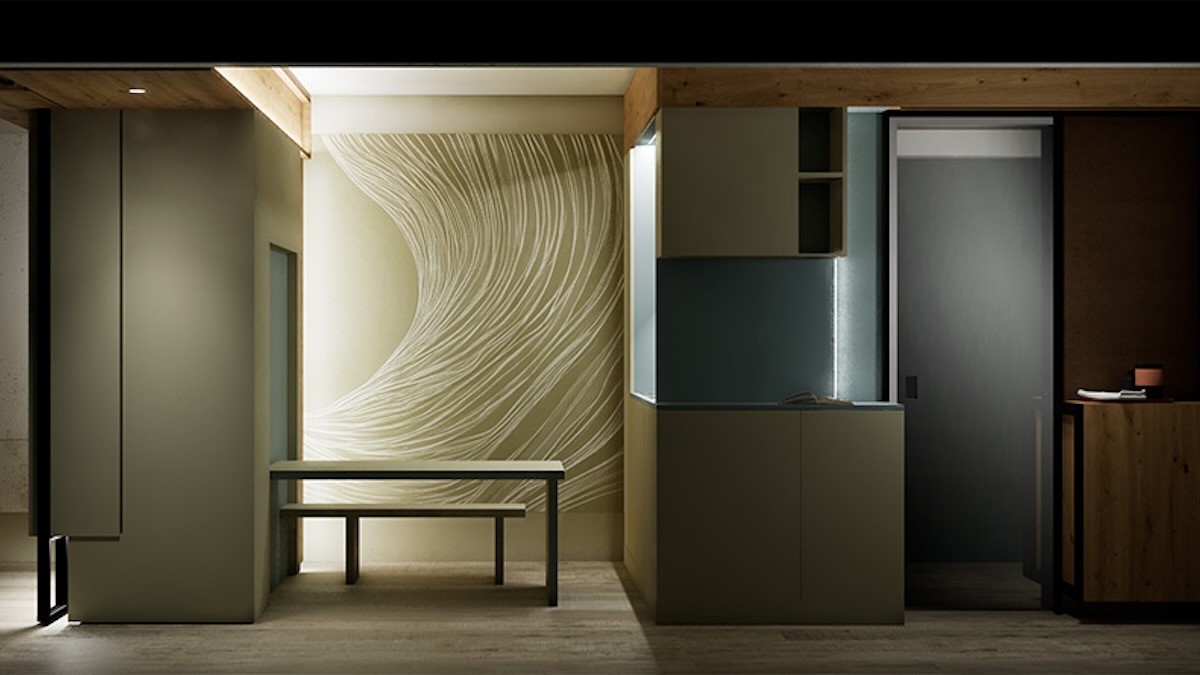 A modern kitchen with lots of sharp edges