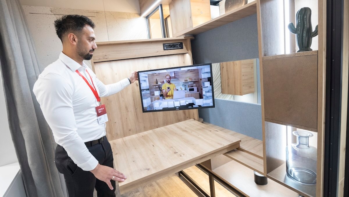 Häfele’s “Dynamic Living” project study at interzum 2025. © Koelnmesse GmbH