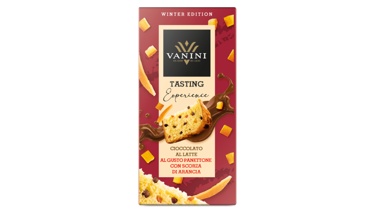 Panettone taste Milk chocolate bar with orange peel