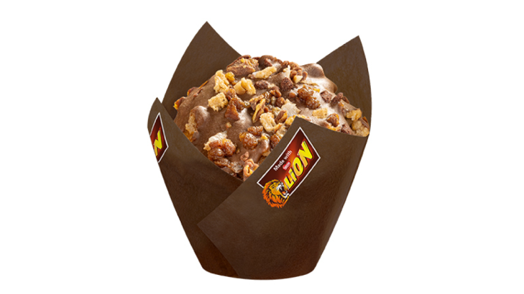 Caramel frozen muffin “Made with Lion”