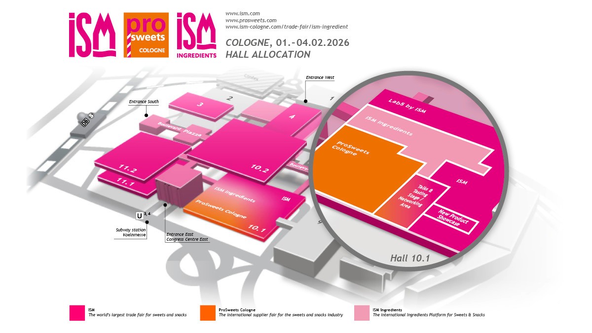 Hall plan of ISM Cologne