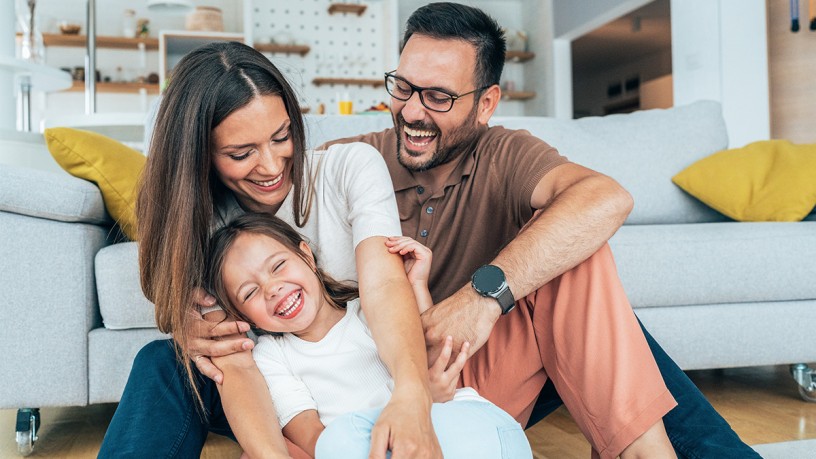 Families today from the industry perspective: Happy family with girl
