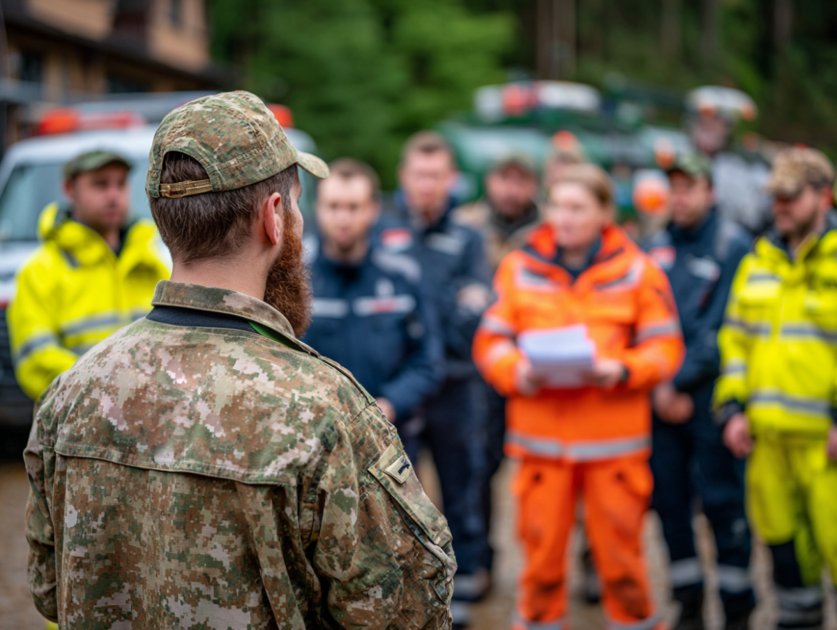 KI-generiertes Bild einer Einsatzbesprechung KI-generiertes Bild einer Einsatzbesprechung