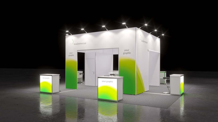 High-quality group stand in conventional construction in modern, straightforward design.